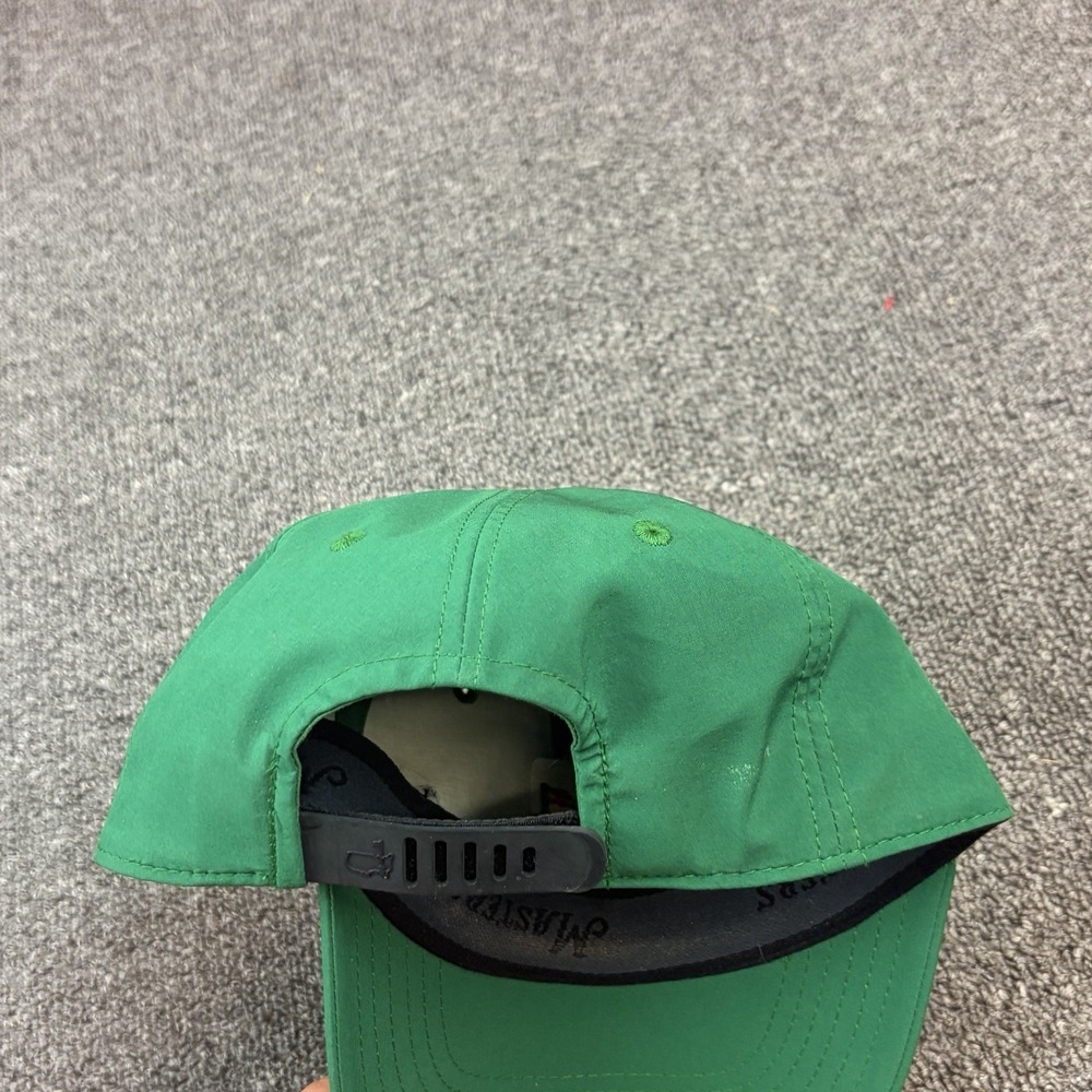 Masters Augusta National Golf Hat Green Rubber Strapback Metallic Logo Rare Cap - Picture 5 of 8